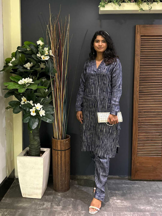 Siona Co-ord Set- Handwoven Kurta & Pant Set in Tussar Silk | Jhultaru