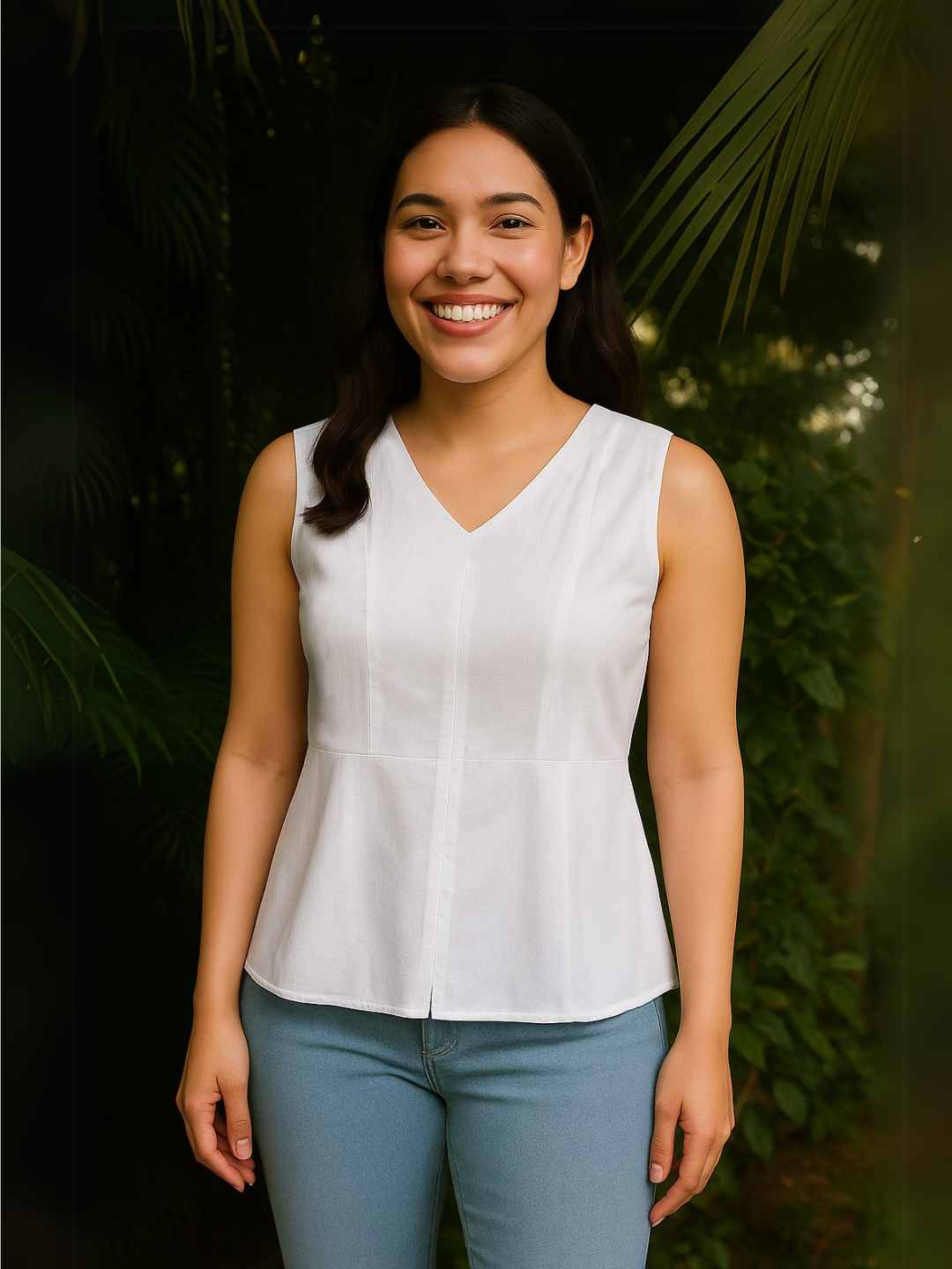 Snowe White Hemp Top | Jhultaru
