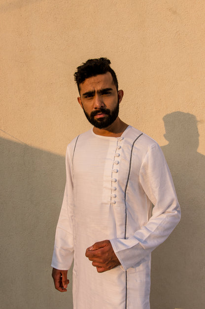 White Greyline Kurta